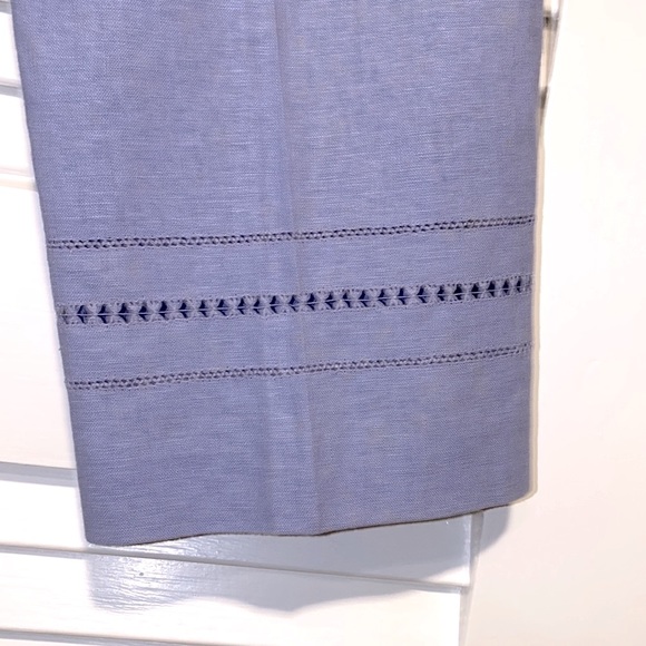 Talbots Linen slacks, 6P, cut out decoration at hem, bottom of coordinated set - Picture 3 of 7